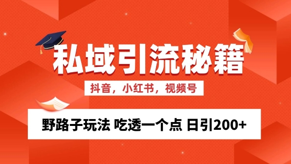 私域流量的精准化获客方法 野路子玩法 吃透一个点 日引200+ 【揭秘】_泡桐学堂