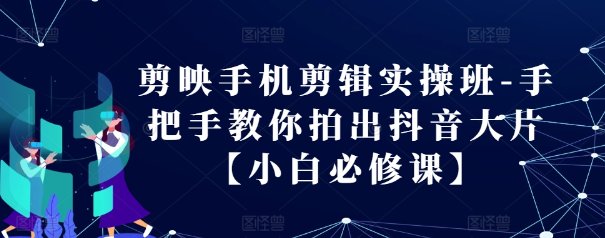 剪映手机剪辑实操班-手把手教你拍出抖音大片【小白必修课】_泡桐学堂