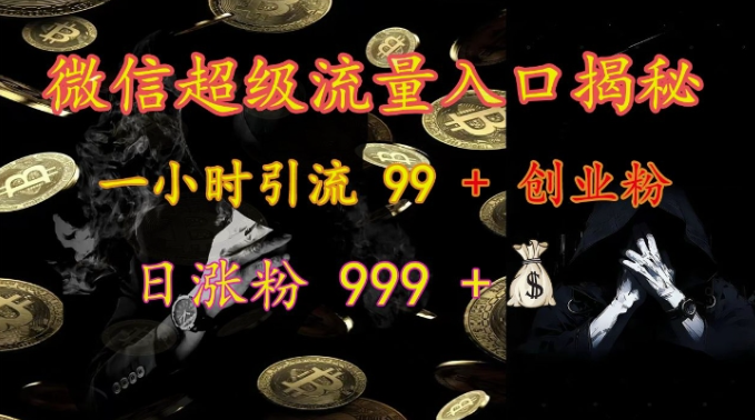 微信超级流量入口揭秘：一小时引流 99 + 创业粉，日涨粉 999 +_泡桐学堂