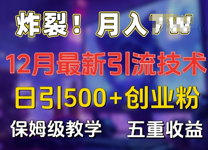 炸裂!揭秘12月最新日引流500+精准创业粉，多重收益保姆级教学_泡桐学堂