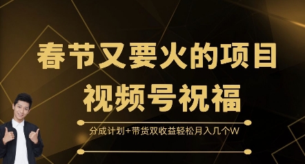春节又要火的项目视频号祝福，分成计划+带货双收益，轻松月入几个W【揭秘】_泡桐学堂