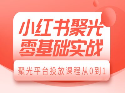 小红书聚光零基础实战，聚光平台投放课程从0到1_泡桐学堂