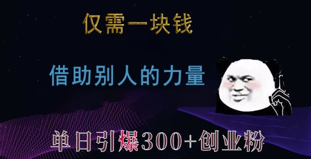 仅需一块钱，借助别人的力量，单日引爆300+创业粉、兼职粉【揭秘】_泡桐学堂
