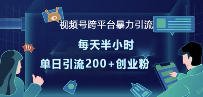 视频号跨平台暴力引流，每天半小时，单日引流200+精准创业粉_泡桐学堂