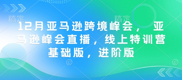 12月亚马逊跨境峰会， 亚马逊峰会直播，线上特训营基础版，进阶版_泡桐学堂