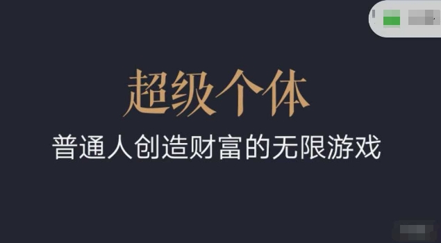 超级个体2024-2025翻盘指南，普通人创造财富的无限游戏_泡桐学堂