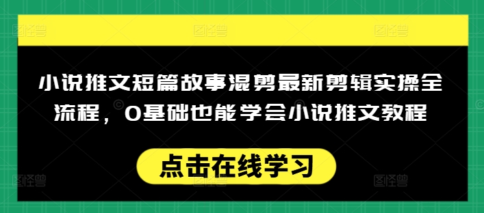 小说推文短篇故事混剪最新剪辑实操全流程，0基础也能学会小说推文教程，肯干多发日入多张_泡桐学堂