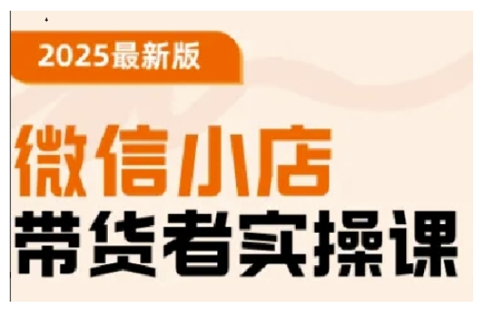 2025最新版微信小店带货者实操课，基础操作到高级运营技巧，快速上手_泡桐学堂