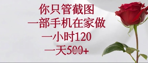 你只管截图，一部手机在家操作，一小时120.一天5张【揭秘】_泡桐学堂
