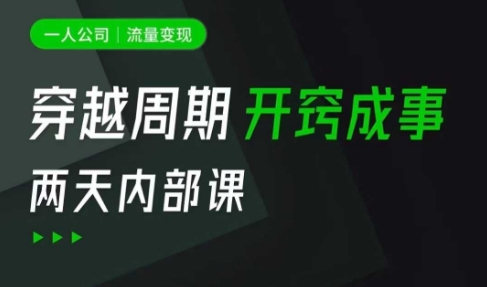 一人公司：流量变现课，一人公司的方法模型拆解， 拆解富人思维，流量思维，小老板思维等_泡桐学堂