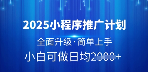 2025小程序推广计划，全面升级，简单上手，日均多张【揭秘】_泡桐学堂