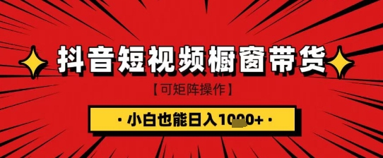 抖音短视频食品橱窗带货，小白轻松上手日入1k+【揭秘】_泡桐学堂