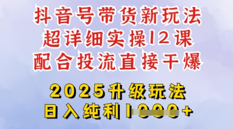 2025全新升级抖音带货玩法，一天纯利四位数，从剪辑到选品再到发布投流，超详细玩法揭秘_泡桐学堂