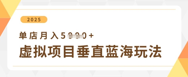 虚拟项目垂直玩法，实现单店月入5k+_泡桐学堂