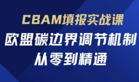 CBAM填报实战课，欧盟碳边界调节机制，从零到精通_泡桐学堂
