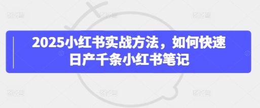 2025小红书实战方法，如何快速日产千条小红书笔记_泡桐学堂