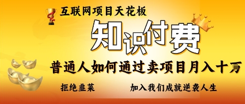 互联网项目天花板，知付付费项目，普通人如何通过卖项目月入十个，拒绝韭菜【揭秘】_泡桐学堂