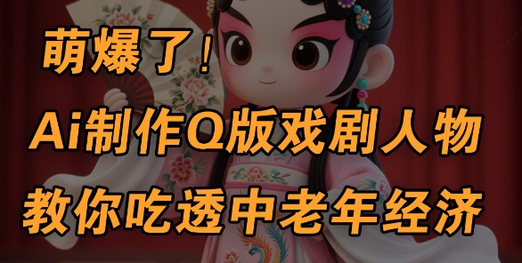 用Ai制作Q版戏剧人物，手把手教你吃透中老年经济，5分钟一个成品，多渠道变现_泡桐学堂