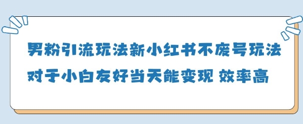 男粉引流玩法(新)，玩法友好做的好当天就能变现_泡桐学堂