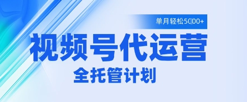 视频号代运营2.0，全程托管招募，单月轻松变现5k【揭秘】_泡桐学堂