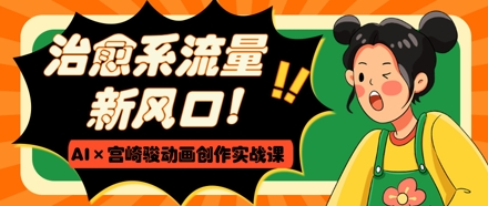 治愈系流量新风口，AI+宫崎骏动画创作实战课，从0到1打造爆款视频_泡桐学堂