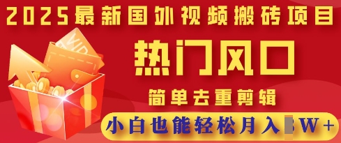 2025最新视频搬砖项目，热门风口，简单去重剪辑，小白也能轻松月入过W_泡桐学堂