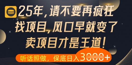 什么？25年你还在疯狂找项目做，醒醒吧，看完这些你全都懂了【揭秘】_泡桐学堂