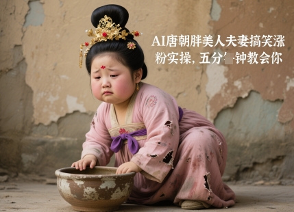 AI唐朝胖美人夫妻搞笑涨粉实操，五分钟教会你_泡桐学堂