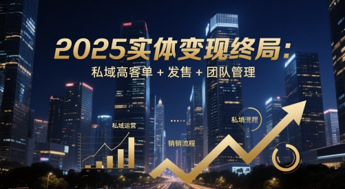 2025实体变现终局：私域高客单+发售+团队管理_泡桐学堂