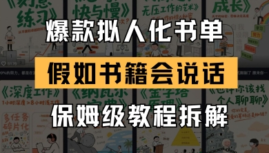 最新爆款拟人化书单玩法，假如书籍会说话，保姆级教程_泡桐学堂