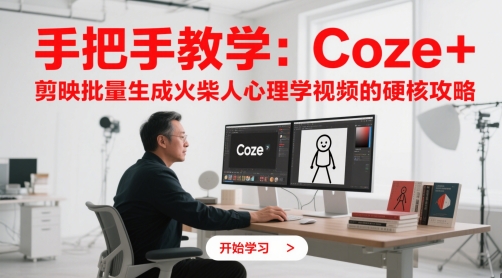 手把手教学：Coze + 剪映批量生成火柴人心理学视频的硬核攻略_泡桐学堂