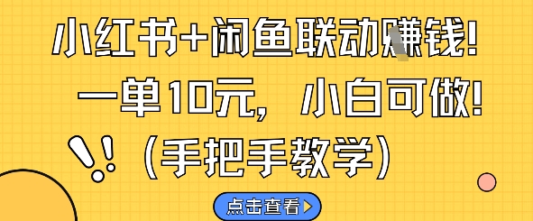 小红书+闲鱼联动挣钱，一单10元，小白可做_泡桐学堂