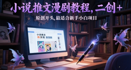 小说推文漫剧教程，二创+原创开头，最适合新手小白项目_泡桐学堂