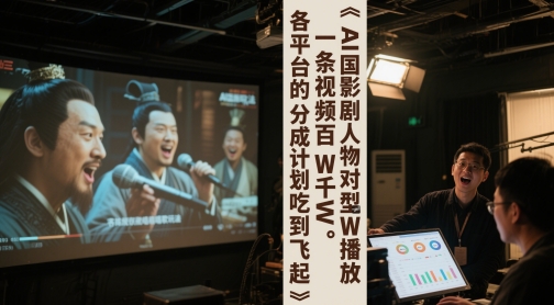 AI三国影视剧人物对口型唱歌玩法，一条视频百W千W播放，各平台的分成计划吃到飞起_泡桐学堂
