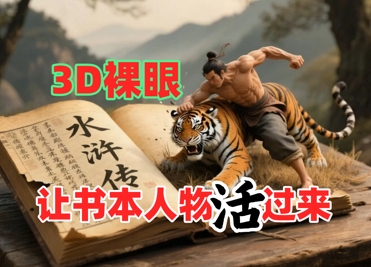 书本人物裸眼3D视频，新的玩法，流量超猛，保姆级教程_泡桐学堂