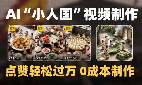 爆款1000W+播放微缩景观迷你小人国AI视频0成本制作全流程教学_泡桐学堂