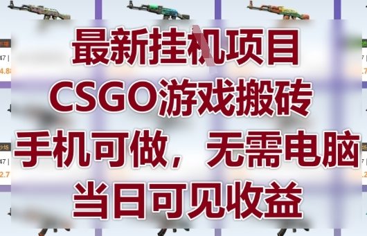 最新挂G项目，CSGO游戏搬砖，手机可做，无需电脑，当日见收益【揭秘】_泡桐学堂