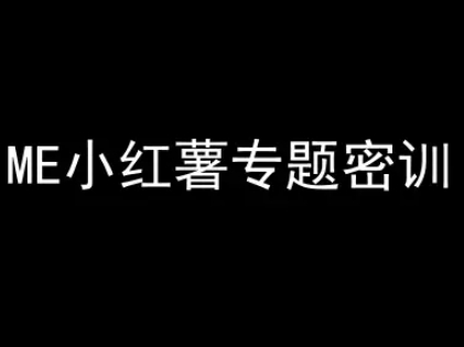 ME小红薯专题密训-小红书电商教程_泡桐学堂