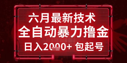 六月最新技术全自动暴力撸金，稳定日入2k+包起号，长期稳定【揭秘】_泡桐学堂