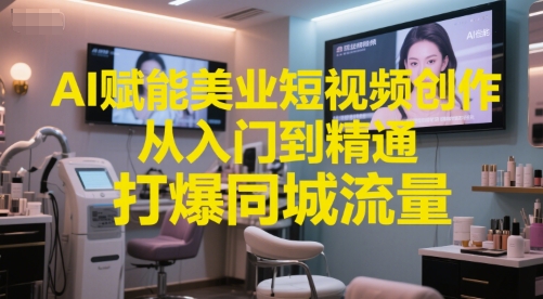 AI赋能美业短视频创作，从入门到精通，打爆同城流量，超级AI工具短视频实操落地_泡桐学堂