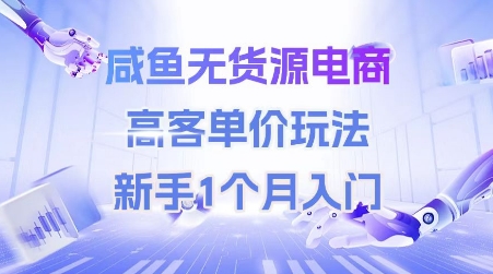 咸鱼无货源电商，高客单价玩法，新手1个月入门_泡桐学堂