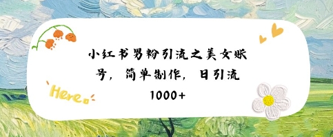 小红书男粉引流项目之美女账号6，简单制作，条条爆款原创，不违规_泡桐学堂