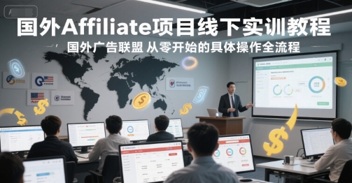 国外Affiliate项目线下实训教程，国外广告联盟从零开始的具体操作全流程_泡桐学堂