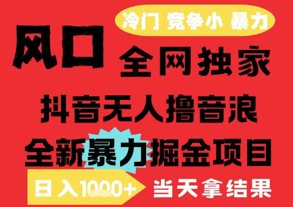 25年6月高爆抖音无人直播最新撸音浪掘金项目，解放双手小白可做，无脑日入1k+，门槛低【揭秘】_泡桐学堂