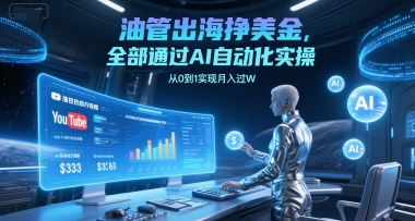 油管出海挣美金，全部通过AI自动化实操，从0到1实现月入过W_泡桐学堂