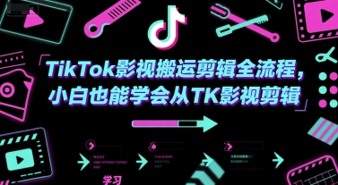 TikTok影视搬运剪辑全流程，小白也能学会从TK影视剪辑_泡桐学堂