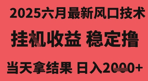 2025六月最新风口技术，无人挂G撸礼物，长期稳定 一个小时收益2k+，小白当天拿结果【揭秘】_泡桐学堂