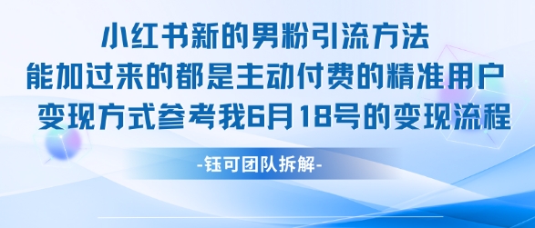 小红书全新男粉引流实操方法，日引流100多精准男粉_泡桐学堂
