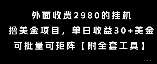 外面收费2980的挂G撸美金项目，单日收益30+美金，可批量可矩阵【揭秘】_泡桐学堂