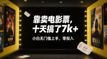 靠卖电影票，十天搞了7k+，小白无门槛上手，零投入【揭秘】_泡桐学堂